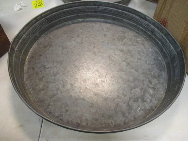 Galvanized Metal Trays, Basket & Mini Wheelbarrow - 3