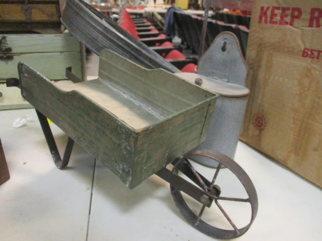 Galvanized Metal Trays, Basket & Mini Wheelbarrow - 4