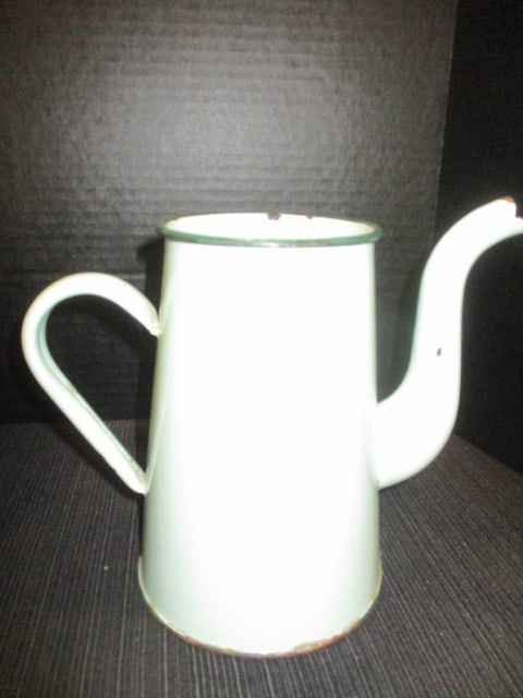 Pale Green Enamelware Pitcher, Bowl & Tray - 5