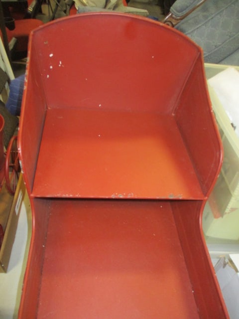 Decorative Vintage Style Red Metal Sleigh - 3