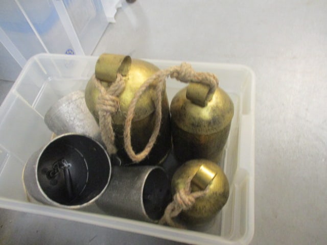 Rustic Gold (Lot of 3) & Galvanized Metal (Lot of 3) Cow Bells: .