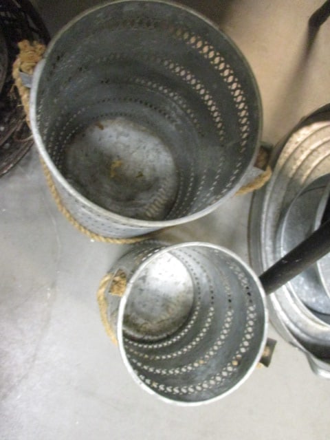 Galvanized Pierced Metal Coastal Lanterns (Lot of 2) - 2