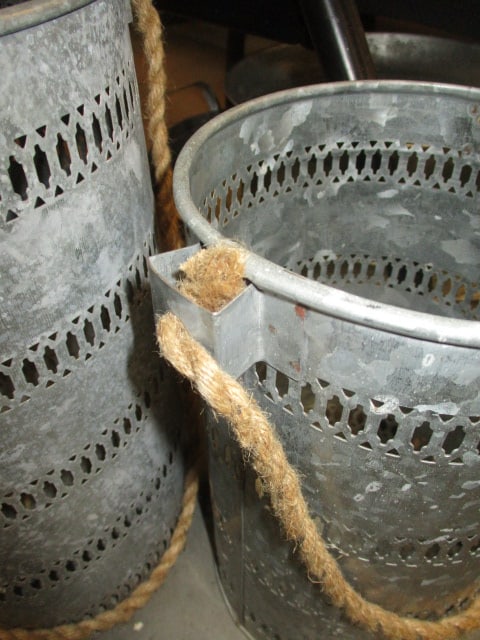 Galvanized Pierced Metal Coastal Lanterns (Lot of 2) - 3