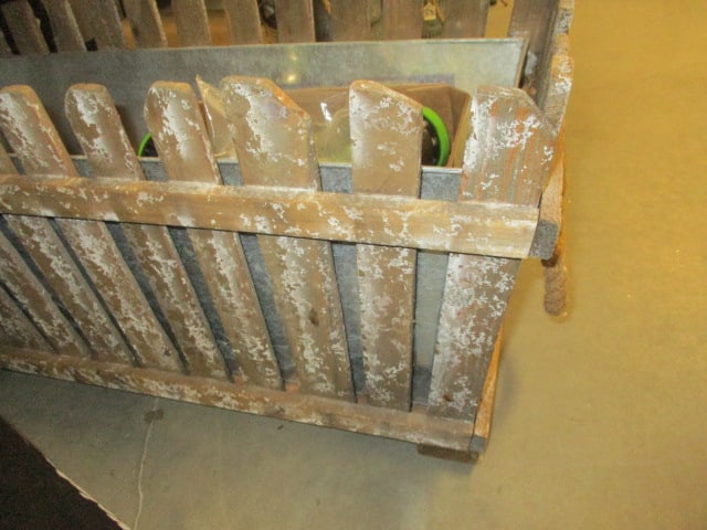 Rustic Wood w/Metal Insert Picket Fence Planter Box, Hose - 4
