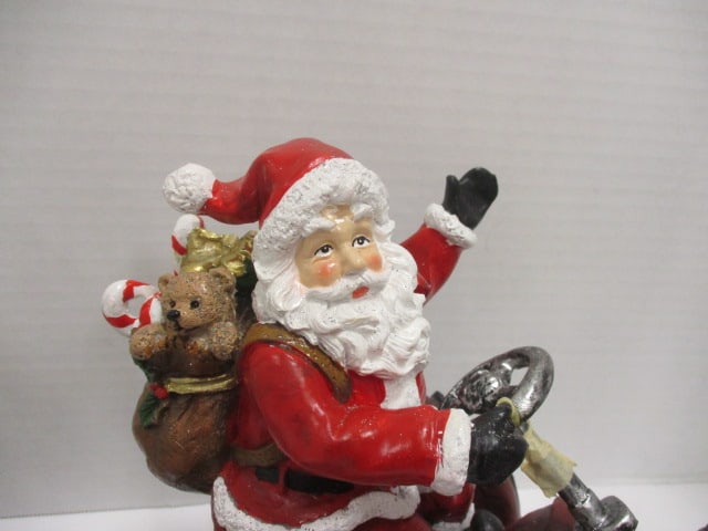 Santa on Tractor & Farm Cloche Decoration - 2