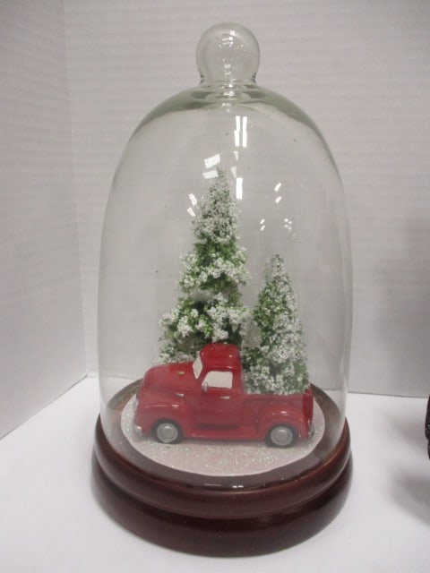 Santa on Tractor & Farm Cloche Decoration - 5
