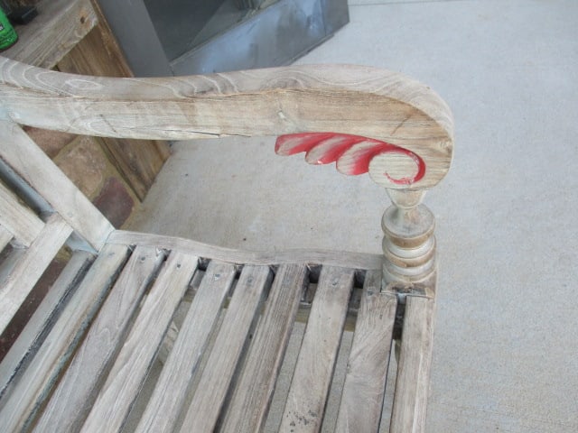 Whimsical Carved Wood Bench - 3