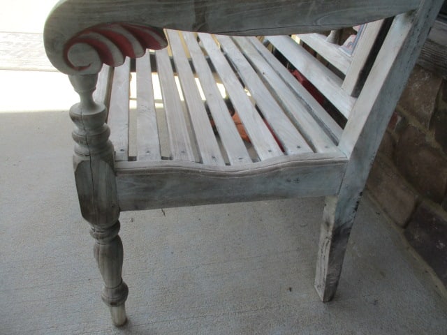 Whimsical Carved Wood Bench - 5