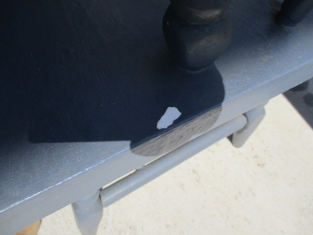 Blue/Grey Painted Wood Bench - 4