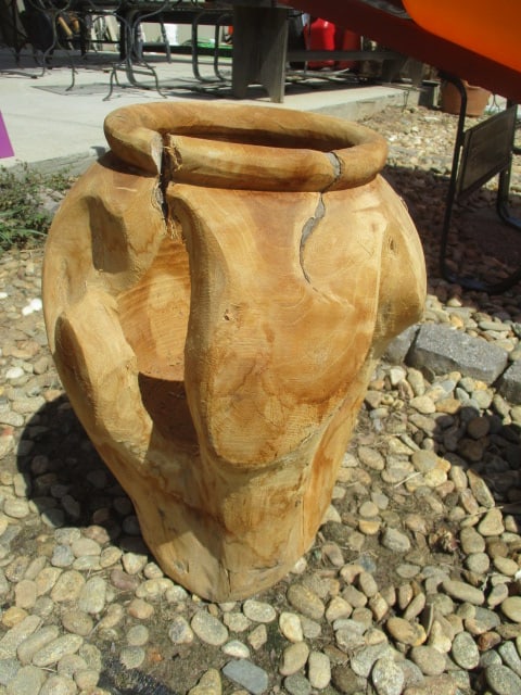 Hand Turned Wood Planter (1 of 4)
