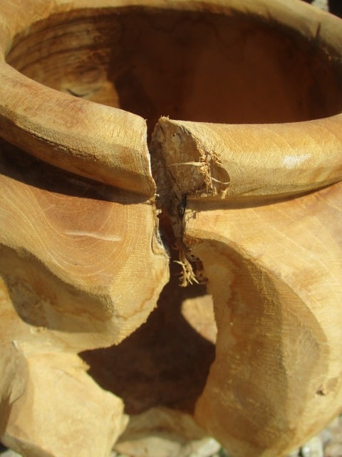 Hand Turned Wood Planter - 3