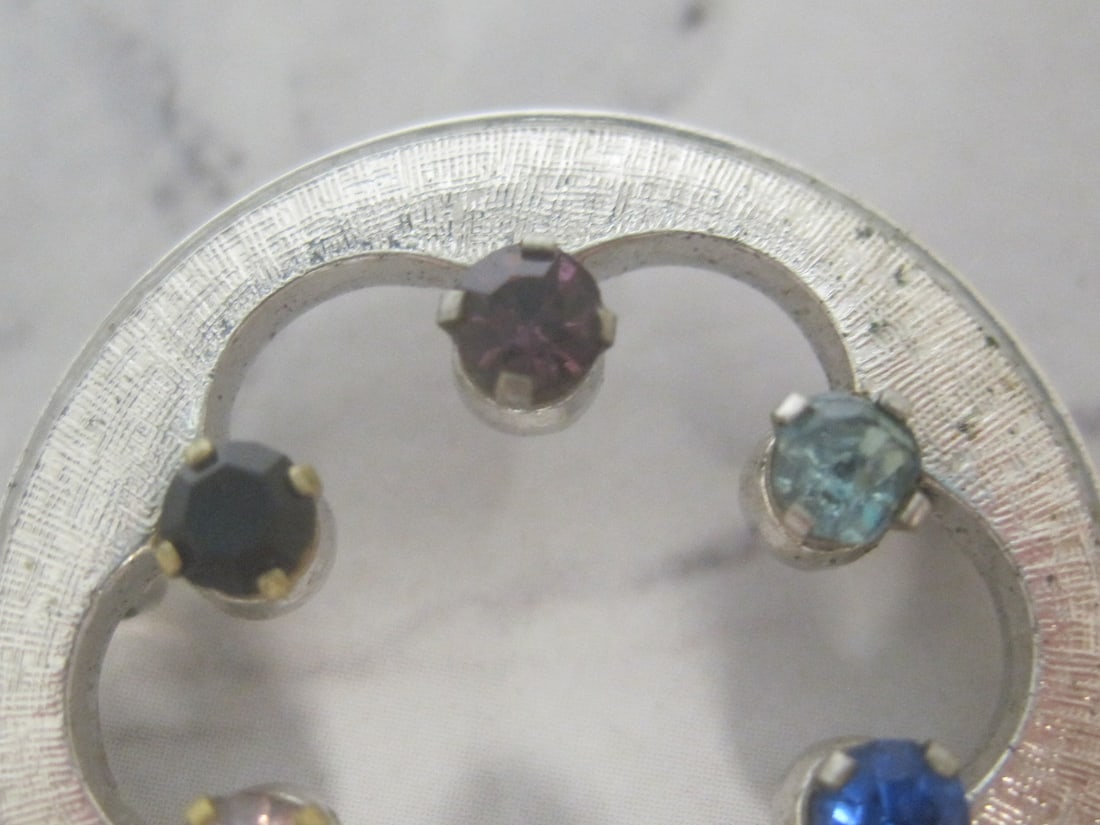 Sterling Silver Anson Brooch with Birthstones - 2
