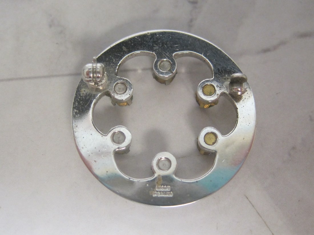 Sterling Silver Anson Brooch with Birthstones - 4