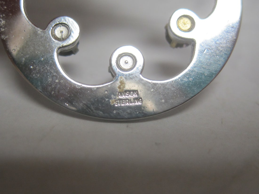 Sterling Silver Anson Brooch with Birthstones - 5