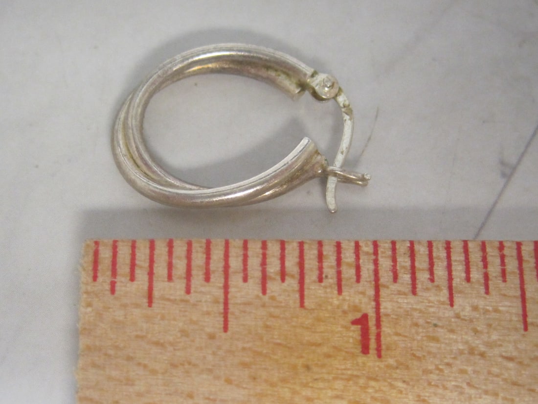 Sterling Silver Oval Hoop Earrings - 3
