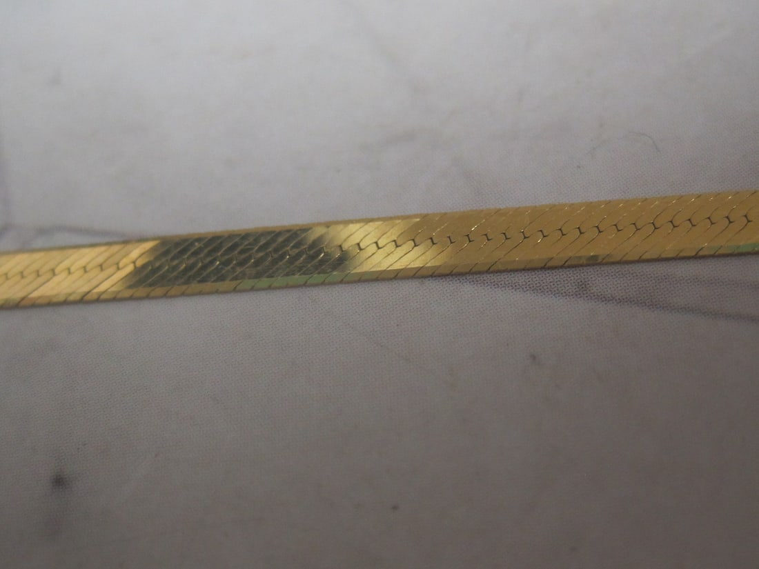 28" 14k Gold Herringbone Chain - 2