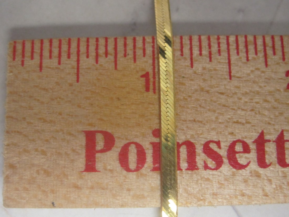 28" 14k Gold Herringbone Chain - 4