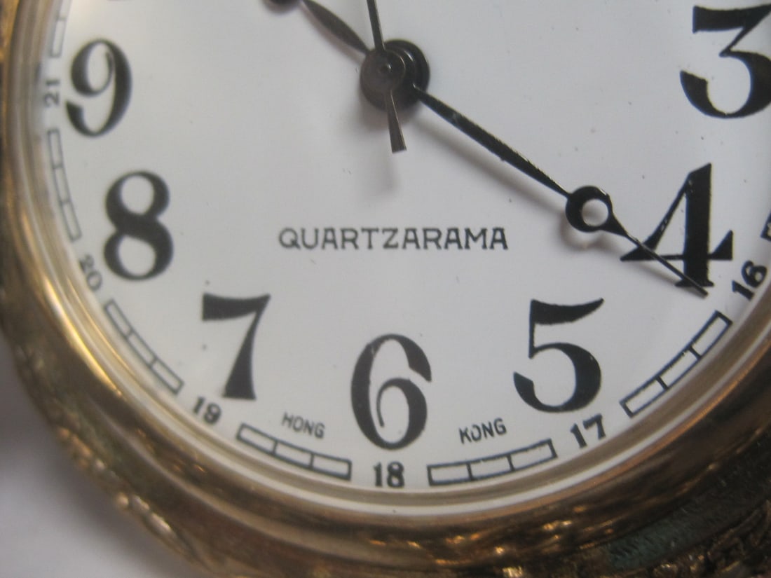 Remington Quartzarama Pocketwatch in Hunting Case & Watch Chain - 3