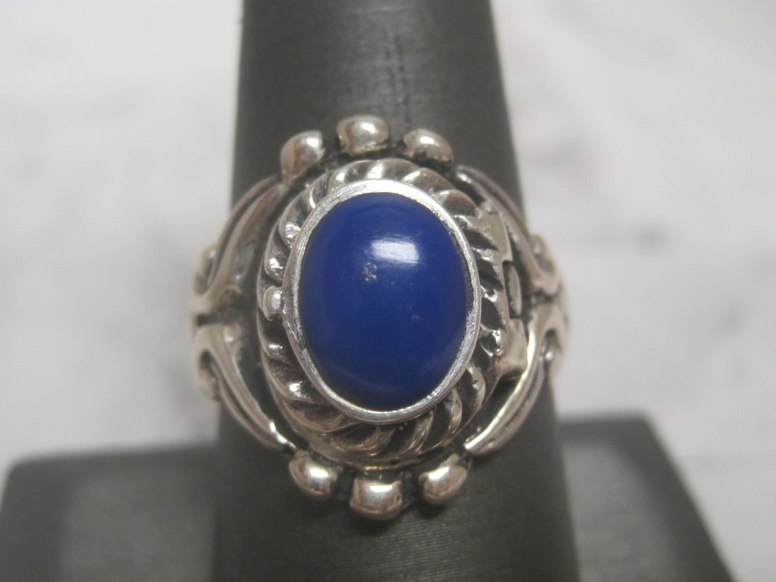 Sterling Silver Lapis Lazuli Ring in Southwestern Style Setting (1 of 4)