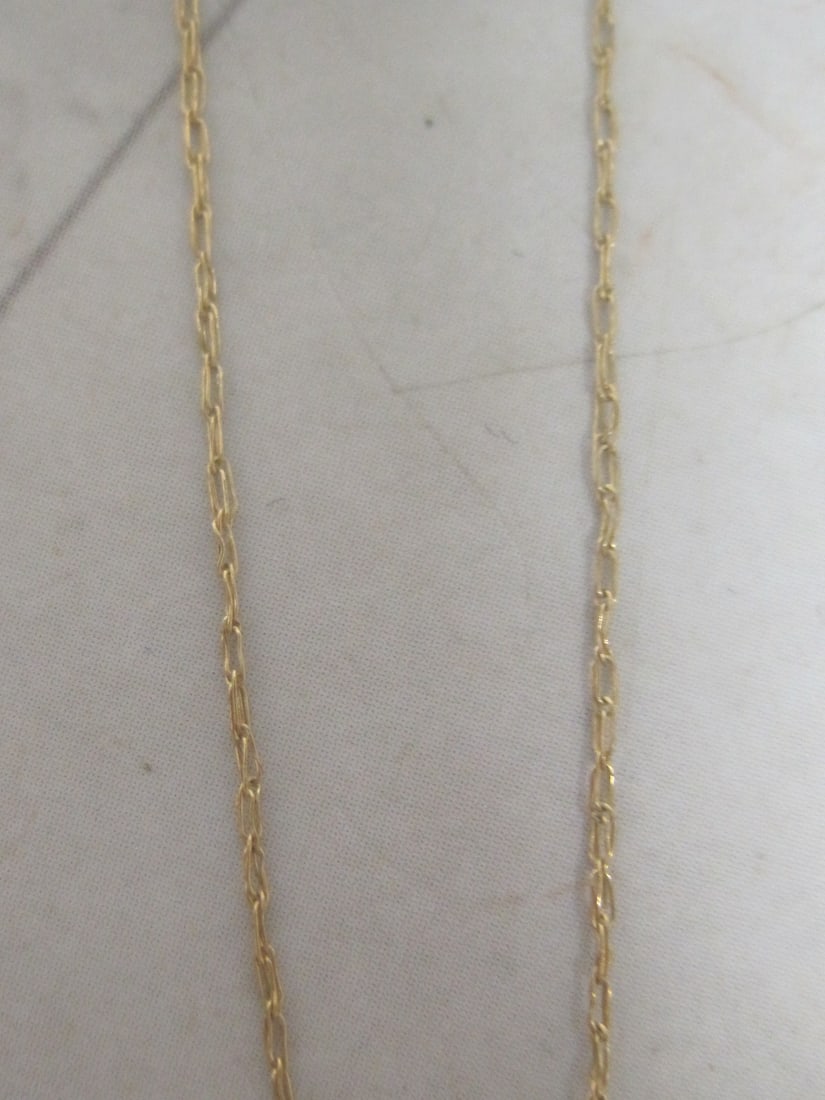 10k Gold Garnet Heart Pendant on 18" 10k Gold Chain - 3