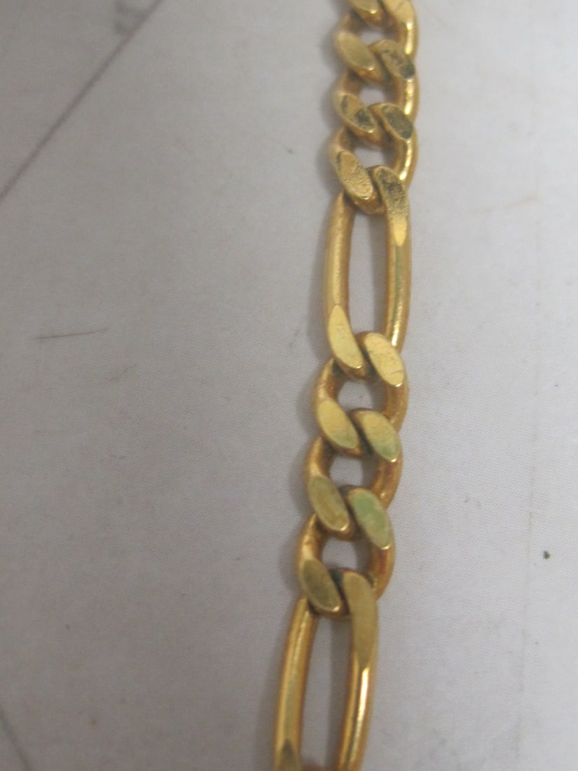 20" Sterling Silver Vermeil Figaro Chain - 2