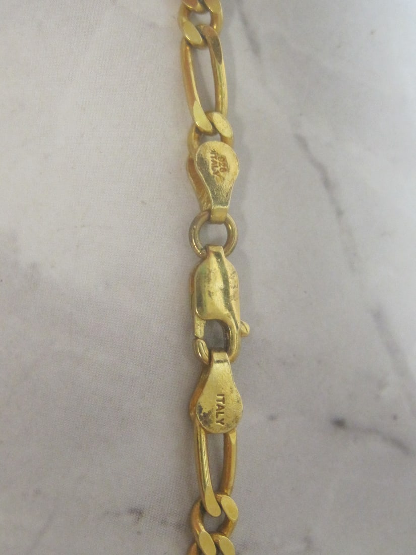 20" Sterling Silver Vermeil Figaro Chain - 3