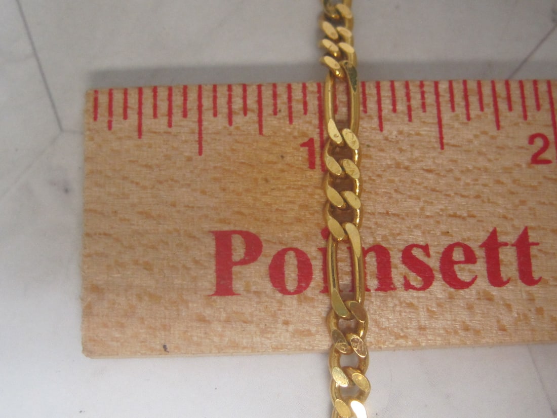 20" Sterling Silver Vermeil Figaro Chain - 4