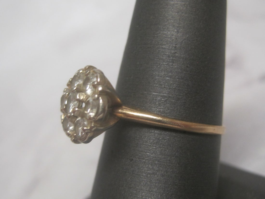 14k Gold Diamond Cluster Ring - 2