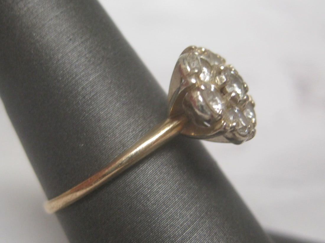 14k Gold Diamond Cluster Ring - 3