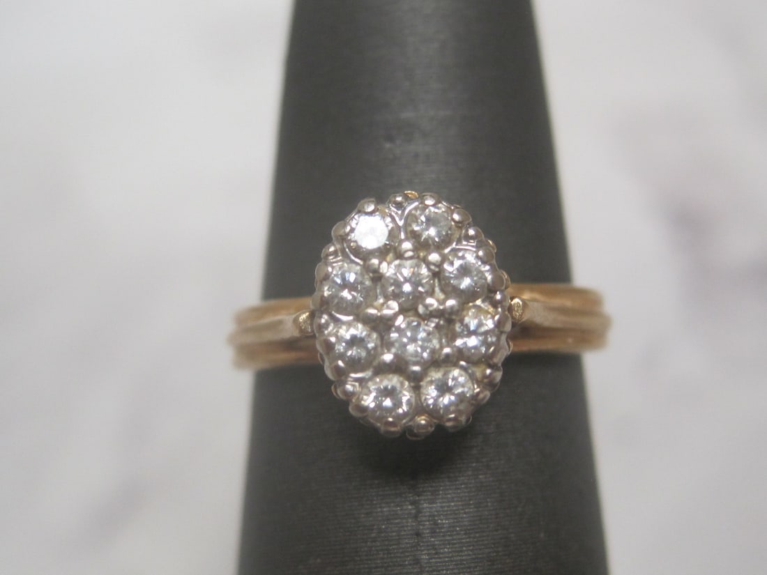 14k Gold Diamond Cluster Ring (1 of 4)