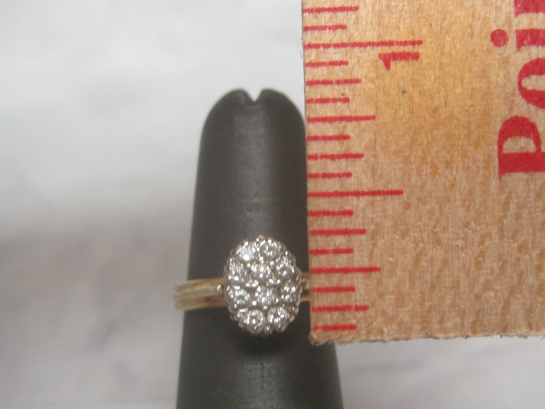 14k Gold Diamond Cluster Ring - 4