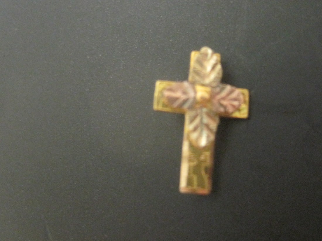 10k Gold Petite Cross Pierced Earrings - 2