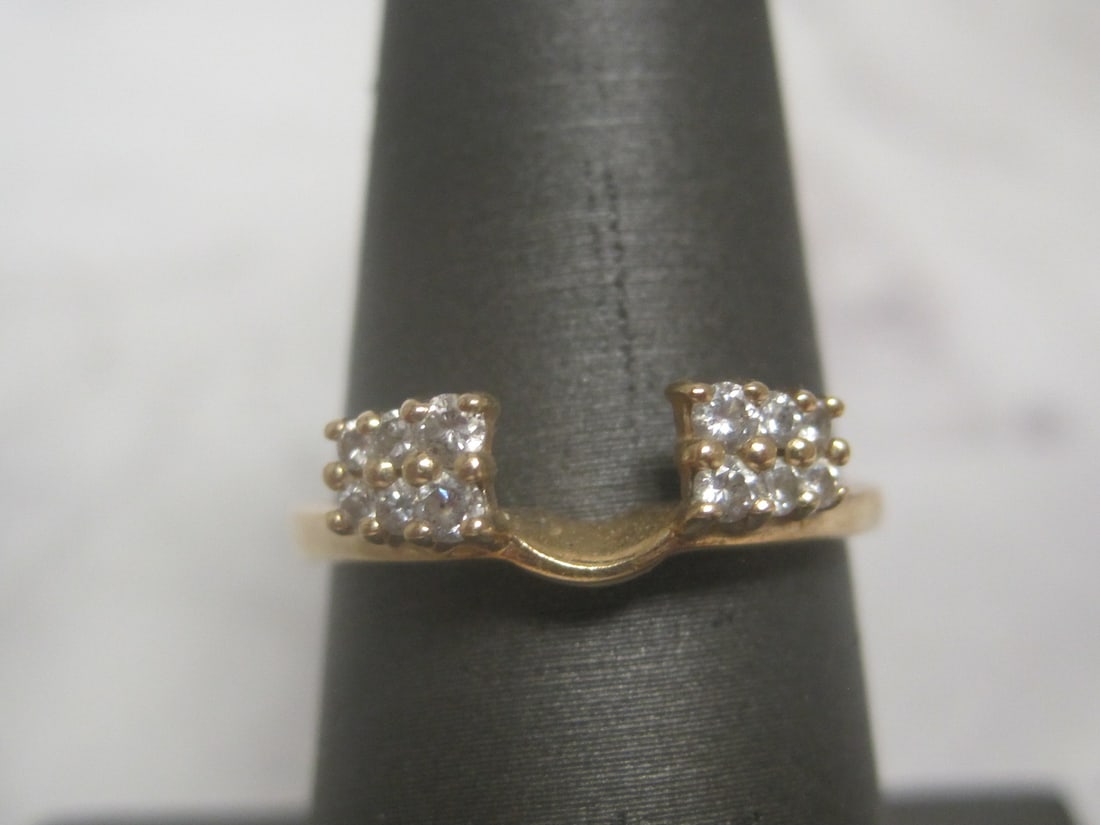 14k Gold Diamond Ring Jacket: Weighs 2.6 grams, Size 7 1/2