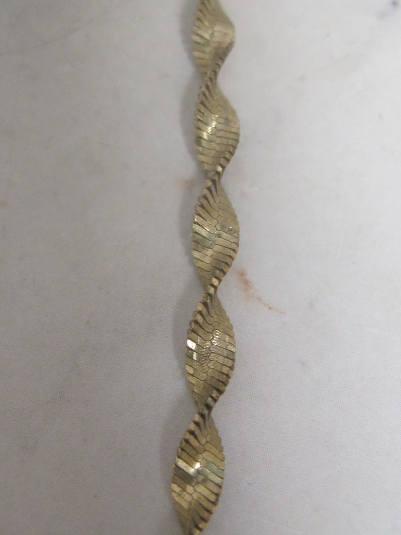 24" Sterling Silver Vermeil Twisted Design Necklace - 2