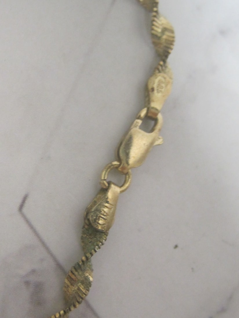 24" Sterling Silver Vermeil Twisted Design Necklace - 3