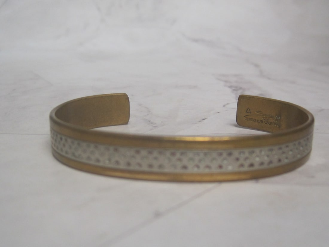 Sergio Lub Signed Designer Two-Tone Cuff Bracelet: .