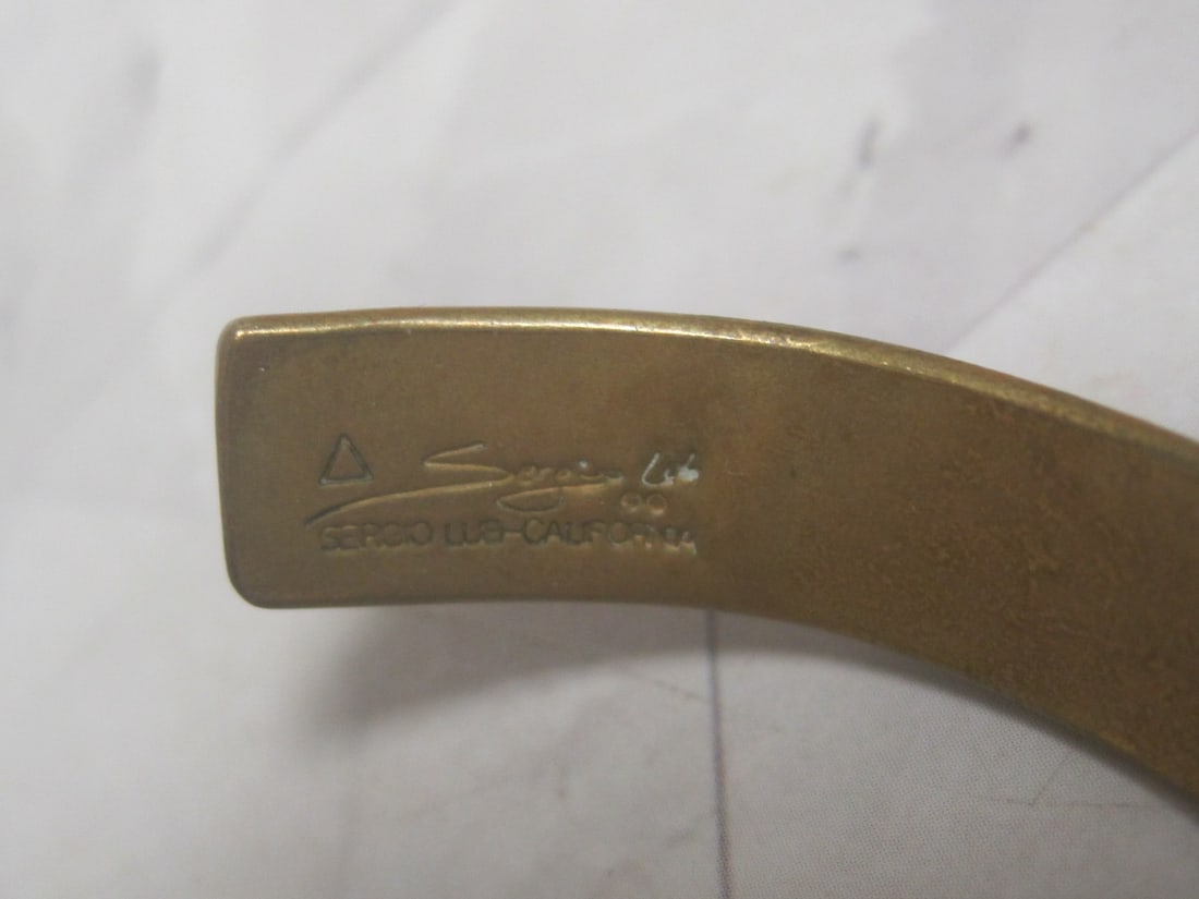Sergio Lub Signed Designer Two-Tone Cuff Bracelet - 3