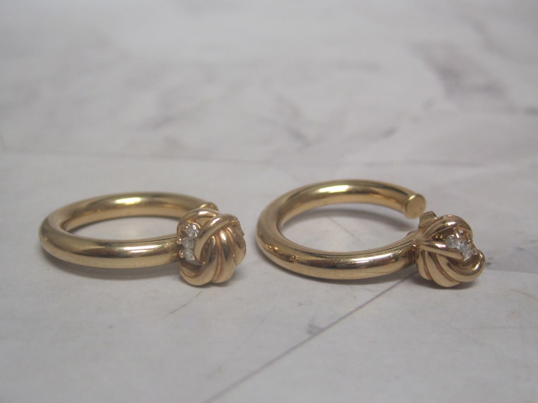 14k Gold Diamond Earrings with 14k Gold Hoop Jackets: Weighs 3.1 grams