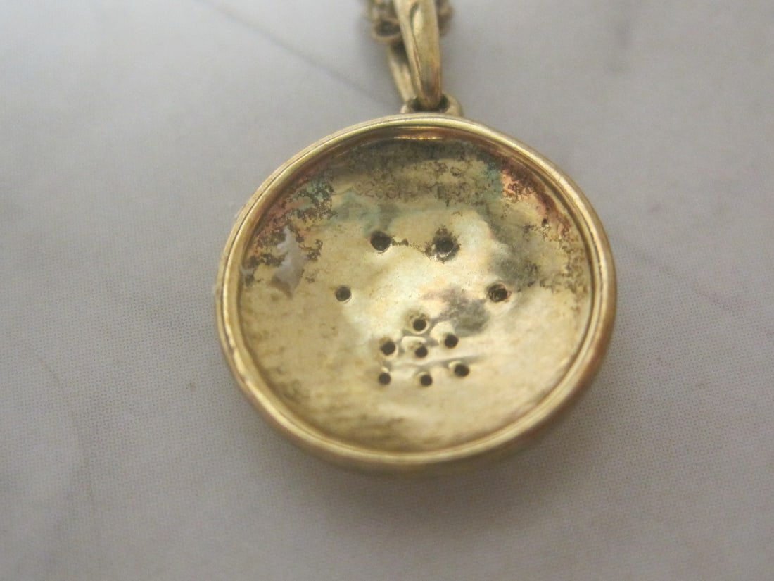Sterling Silver Vermeil Tiger Paw Pendant on 20" Sterling Silver Vermeil Chain - 4