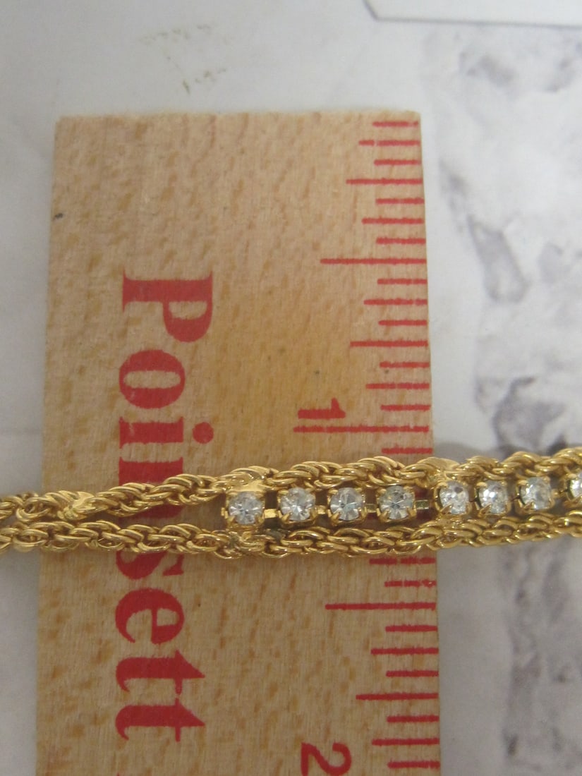 7" 14k Gold Shell Bracelet with CZ Stones - 6