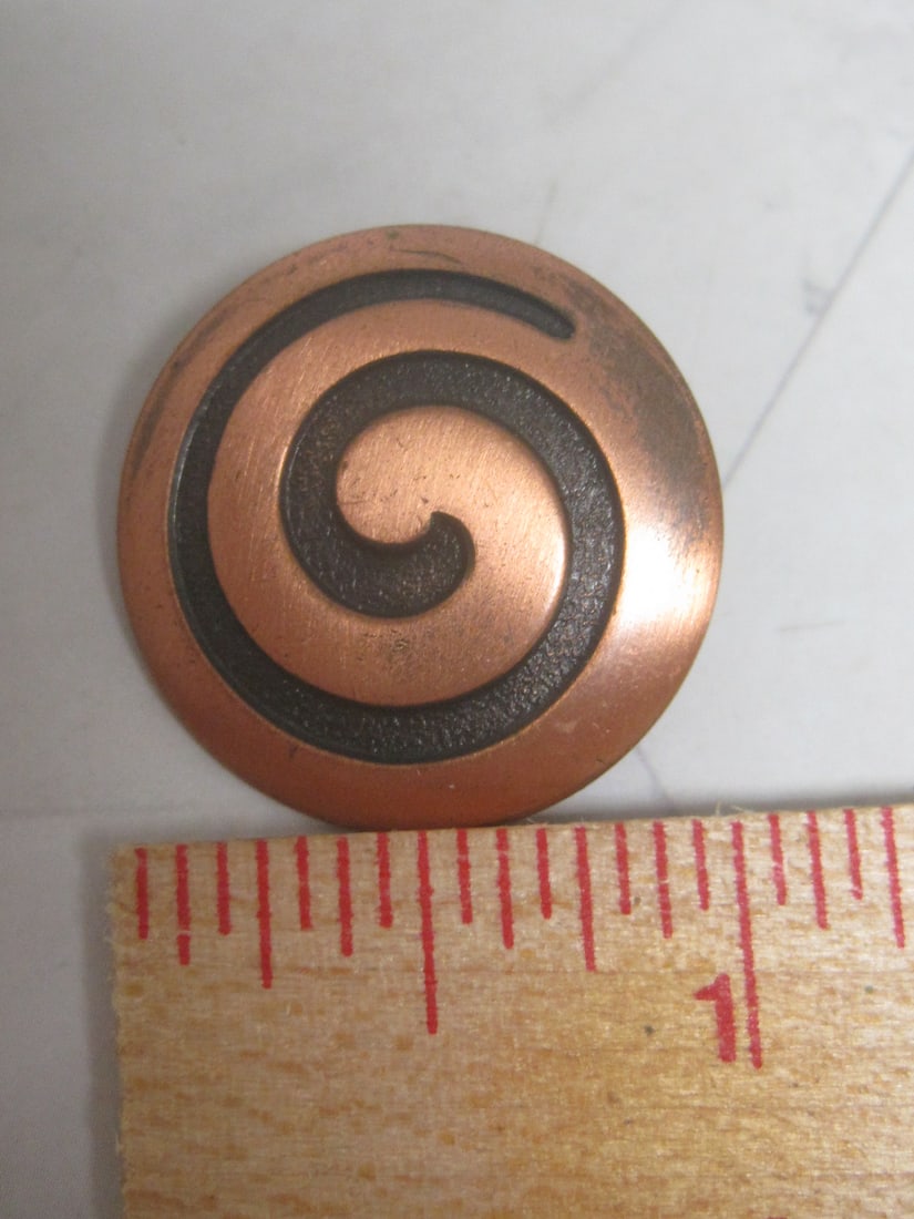 Mid-Century Copper Swirl Clip Earrings by Copper Bell Co. - 5