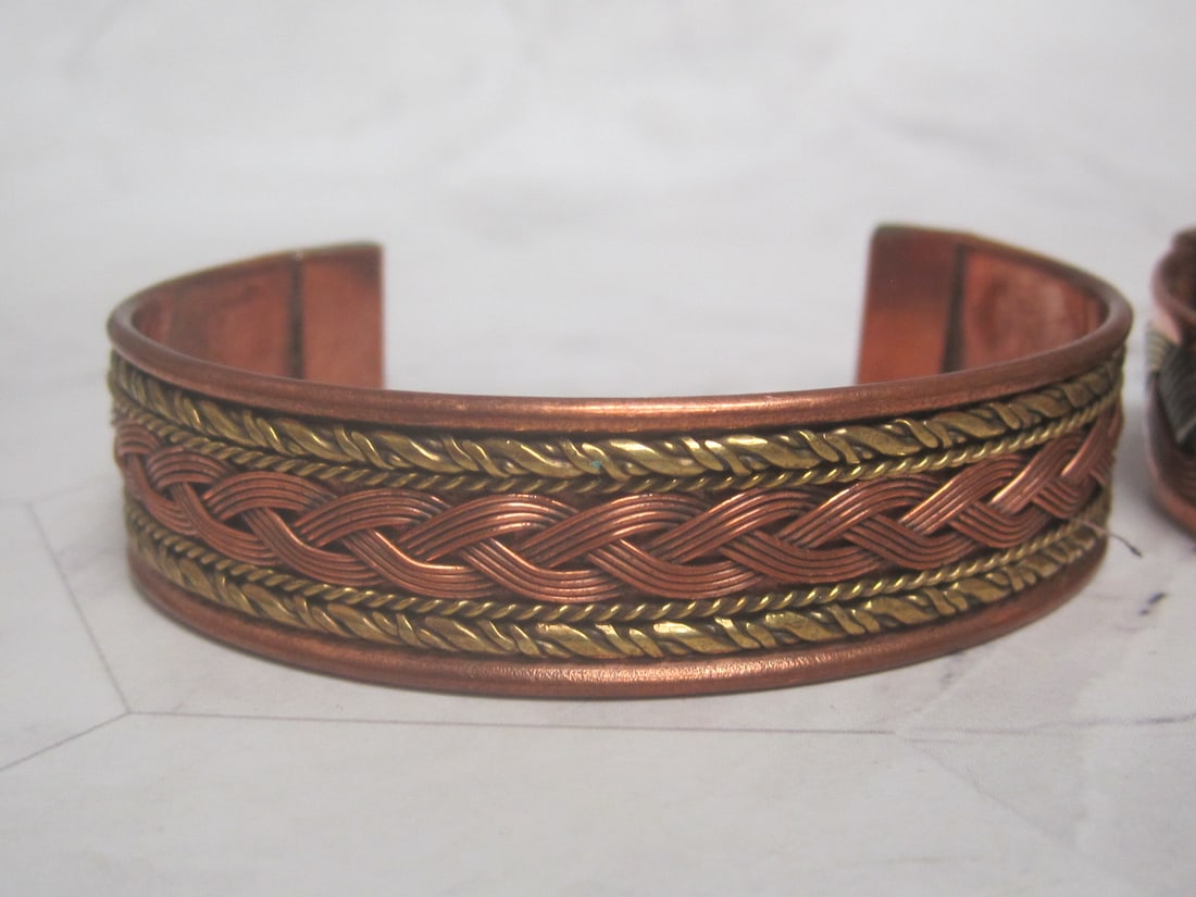 Lot of 2 Copper Cuff Bracelets - 2