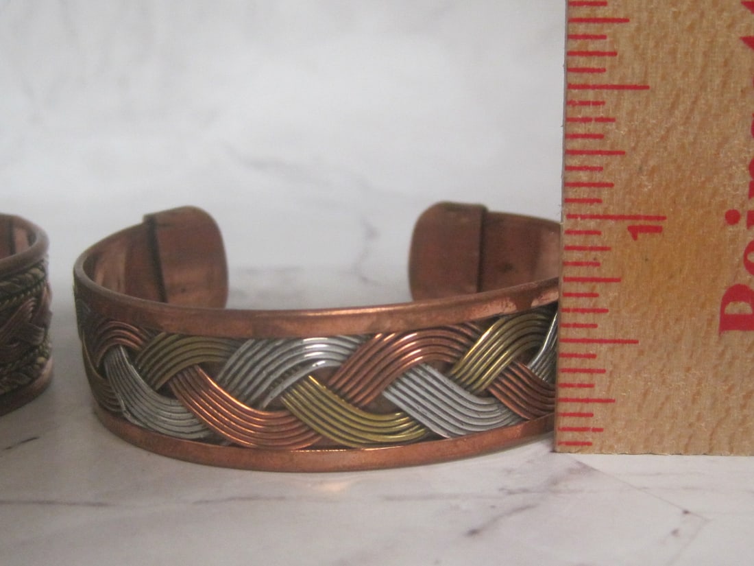 Lot of 2 Copper Cuff Bracelets - 5
