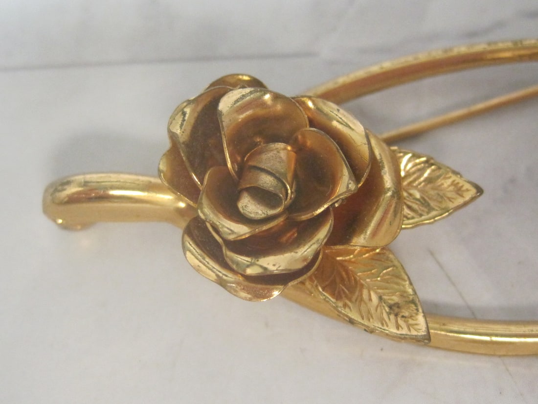 Coro Goldtone Flower Brooch - 2