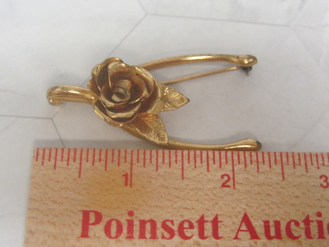 Coro Goldtone Flower Brooch - 5