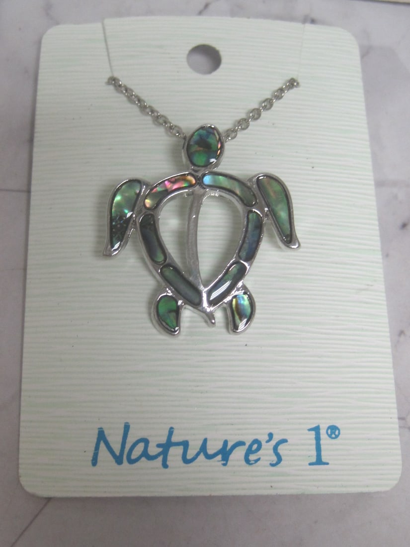 Silvertone Turtle Bracelet, Pendant, Pierced Earrings, & Necklace - 3