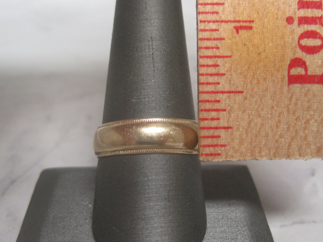 14k Gold Wide Band Ring - 2