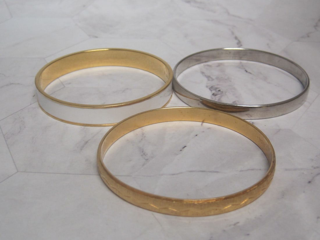 Lot of 3 Vintage Monet Bangle Bracelets: .