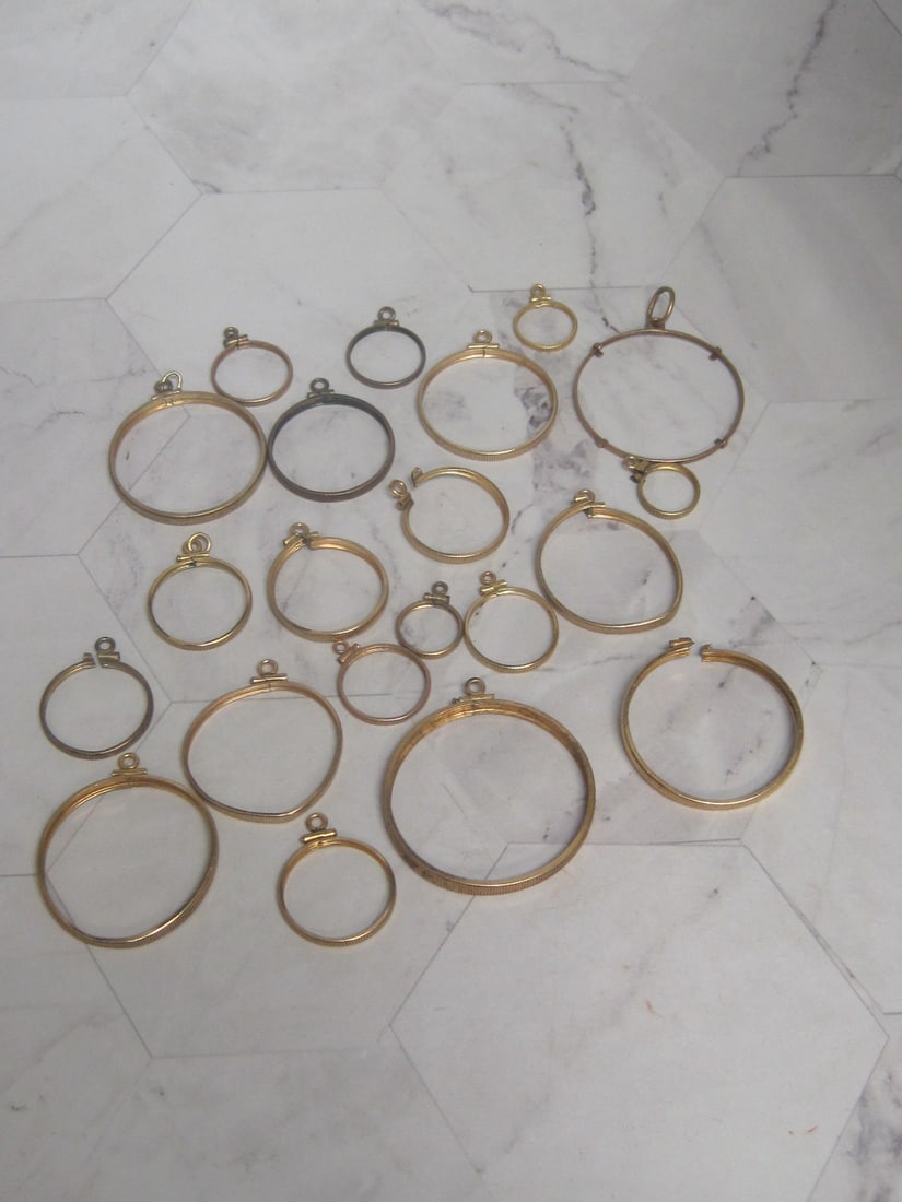 Lot of Gold-Filled Bezels: Weighs 23 grams, Assorted sizes