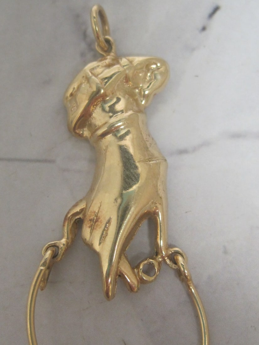 14k Gold "Hand" Charm Holder - 2